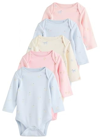 NEXT Baby Mädchen Baby-Bodysuits mit langem Arm im 5er-Pack