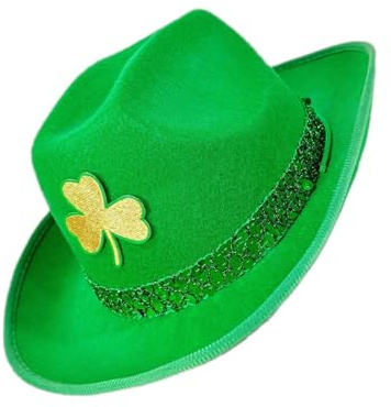 Snorvixre Sombrero de vaquero de moda, para eventos, tréboles, tréboles, fiestas, celebraciones, cómodos, transpirables, fiestas
