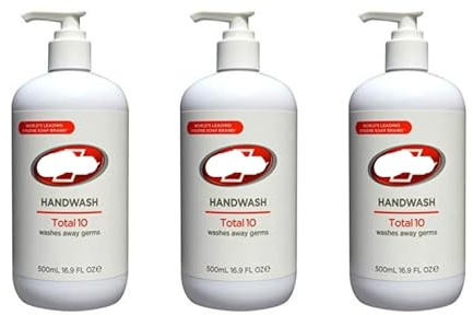 Pack of 3 Lifeboy Total 10-Handwash, Pump Bottle, 500ml, Washes Away Germs.