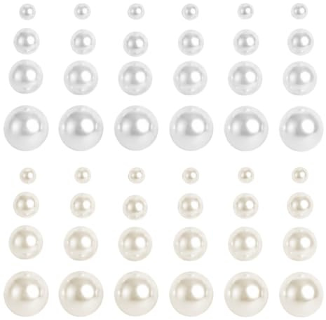24 Pairs Pearl Earrings, Pearl Stud Earrings for Women Jewellery | Pearl Earrings for Women, Pearl Stud Earrings for Women Jewellery Wedding Decorations, White