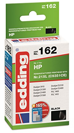 edding Druckerpatrone ersetzt HP 21XL, C9351CE Kompatibel Schwarz EDD-162 18-162