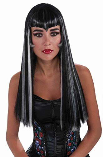Black And White Streaked Gothic Vampiress Adult Costume Wig