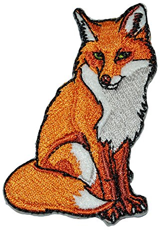 Bügelbild - Fuchs - 5 cm * 7,5 cm - Aufnäher Applikation - gestickter Flicken - Füchse Waldtier orange Waldtiere Reinecke Tier Tiere Rotfuchs