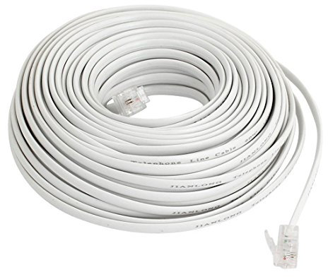 Cavo Prolunga per Telefono da 40 metri RJ11 Modulare Modem per Fax Presa Telefonica