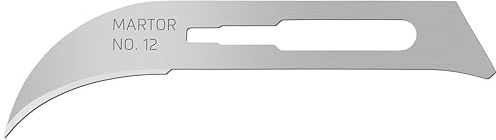 MARTOR 10 x Scalpel Blade, Replacement Blades Graphic Knife, Craft Knife, deburrer, 11.4 mm, Sharp, Single use, no. 12