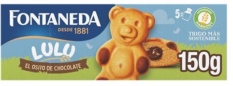 Fontaneda Osito Lulu, Bizcochos Rellenos de Chocolate, Textura Tierna y Esponjosa , 150 g (5 Bizcochos)