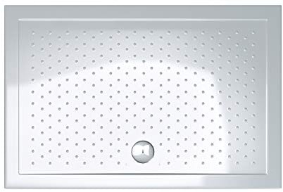 doporro Plato de Ducha Rectangular Antideslizante 75x120x4 cm – Acrílico Blanco, Conexiones DIN, Instalación a Ras de Suelo – Lucia02