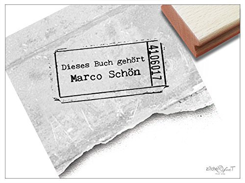 Stempel - EX LIBRIS Stempel - Schulstempel TICKET - Individueller Buchstempel für dich und deine Bücher - von zAcheR-fineT