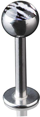 viva-adorno 1,2 x 8mm Lippen Piercing Stecker Labretstecker 316L Chirurgenstahl 20 Verschiedene Motive Picture Logo Z379