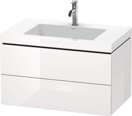Duravit Duravit Waschtischunterbau L-CUBE mit Waschtisch Vero Air, 500 x 800 x 480 mm ohne Hahnloch basalt matt