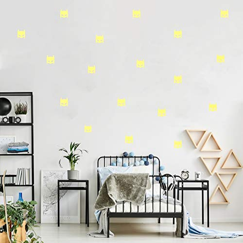 MacDecal.de SUPER Hero Maske Set Kinderzimmer Wandsticker Wandaufkleber Sticker Babyzimmer (Gelb)