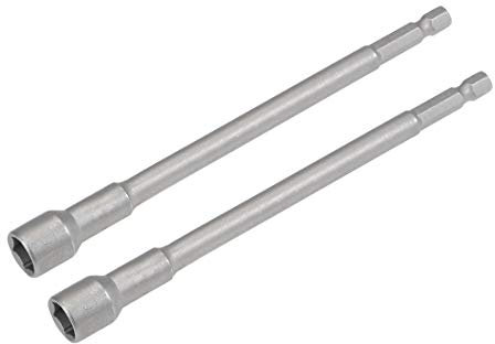 sourcing map 2 Pcs 1/4 Quick-Change Hex Shank 10mm Magnetic Nut Setter Driver Drill Bit, 150mm Length, Metric
