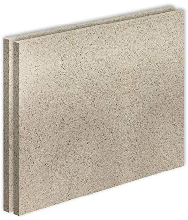 Vermiculite Platte Schamott-Ersatz für Kamin-Ofen Feuerraum Auskleidung SF600 800x600mm 30mm Stärke Temperaturbeständig bis 1100 °C mind. 600kg/m³ Rohdichte (x2)