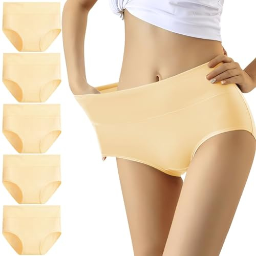 YouShow Mutande Donna Vita Alta Pacco da 5 in Cotone Elastiche