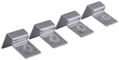 4 Stück Edelstahl Fischglasabdeckung Halterung, Aquarium Abdeckung Glasclip Halter Deckelhalterung Fischschutz(12mm)
