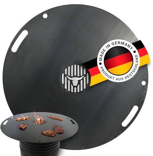 Feuerplatte für Schwenkgrill 80cm 5, 6, 8, 10mm Grillplatte Grillring Plancha Feuertonne (80cm 5mm #16)