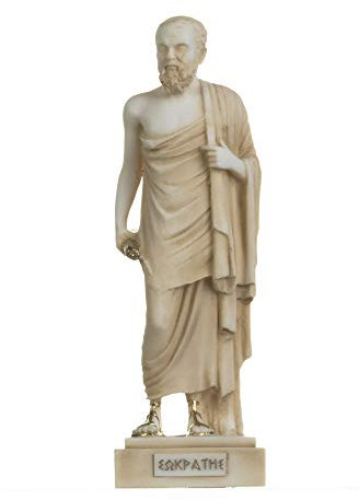 Griechische Philosoph Sokrates-Figur Alabaster-Statue Athens Akademie Gold 9,2 Zoll