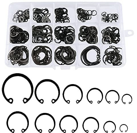 Trsnzul Sprengringe Set 225 Stück Sprengringe Sortiment Interner Sicherungsring Federscheiben Sortiment Kit Sicherungsscheiben Sicherungsringe Sortiment Sicherungsring Ringe 8-24mm