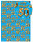 Brainbox Candy - Lustiges Geschenkpapier zum 50. Geburtstag – Blau Gold Ballon Wrap – Fünfzig Wrap für Ihn Sie Männer Frauen 50. Geburtstag Geschenke – gefaltete Qualität Wrap (2 Blatt) (2 Bögen –