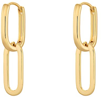 Heideman Ohrringe Stacie Damen - aus hochwertigem Edelstahl - silber gold farbend poliert - Schlichte Ohrstecker für Frauen - Creolen hängend 32mm lang