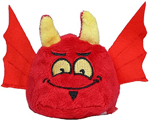 Minifeet Schmoozies Teufel - 2in1 Plüschtier & Displayreiniger mit Unterseite aus Mikrofaser - kuschelig weich - Geschenk für Baby Kinder Freunde Schulstart Einschulung | Höhe: 7,5 cm