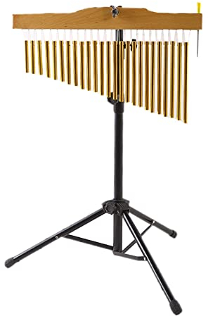 Percussion 25 Tone Metal Golden Bar Chimes Einreihiges Schlaginstrument Mit Stativ Yoga Top Bar Chime Für Tisch Schreibtisch Klassenzimmer