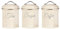 Innoteck Tea Coffee Sugar Canister Set - Set of 3 Kitchen Canister Sets with 1.3L Capacity, Food-Grade Metal Kitchen Food Storage with Airtight Lids, Tea Coffee & Sugar Tins for Organising, Cream