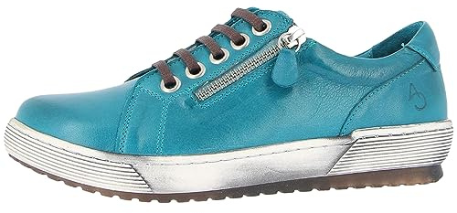 Andrea Conti Damen Schnür Halbschuh Leder Coole Laufsohle Trendfarbe 0066002, Größe:41 EU, Farbe:Blau