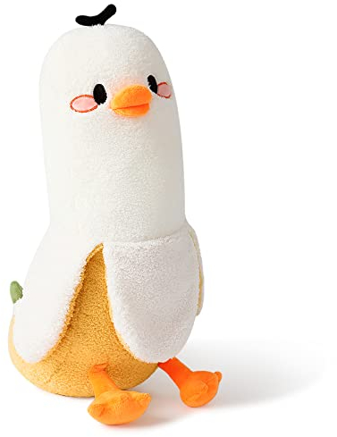 shownicer Plüschtier Banane Ente Stofftier, Kawaii Ente Plüsch, Banane Kuscheltier, Plüschkissen, Weiches Spielzeug, Wurfkissen Schmusetier, Geschenk Gefüllt für Kinder Mädchen Jungen 70cm