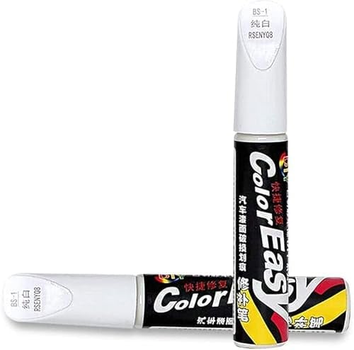 MagiSel Pluma De Retoque del Coche, Bolígrafo De Reparación Arañazos, Rotulador para Rasguños, 2 Piezas, Blanco