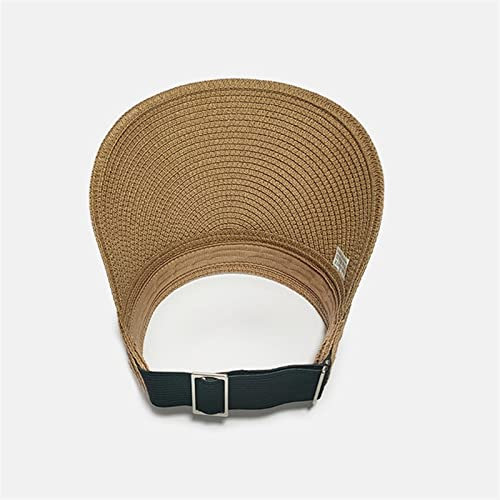 Chapeau de Soleil Pliable Protection Solaire Femmes Été Pare-Soleil Chapeau Anti-UV Abat-Jour Extérieur Chapeau de Paille Réglable Chapeau de Plage (Couleur : A, Taille : Taille Unique) (G One Size)