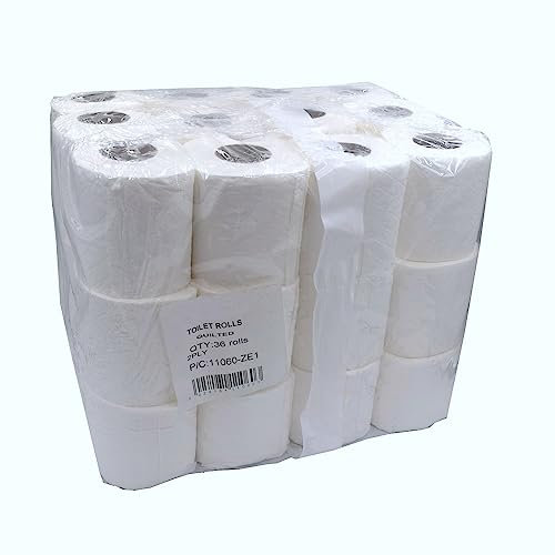 36 Rolls Economy Soft 2Ply Toilet Paper | White Quilted Comfort Tissue Rolls | Quick Dissolving Absorbent Toilet Rolls | Everyday Necessity for Home and Commercial Use