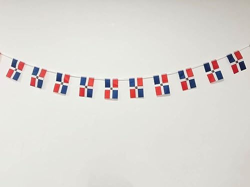 Pandiui23 Bandera República Dominicana, 40 unidades, 14 x 21 cm, Nylon, Patriótico, Día de la Independencia, Bandera