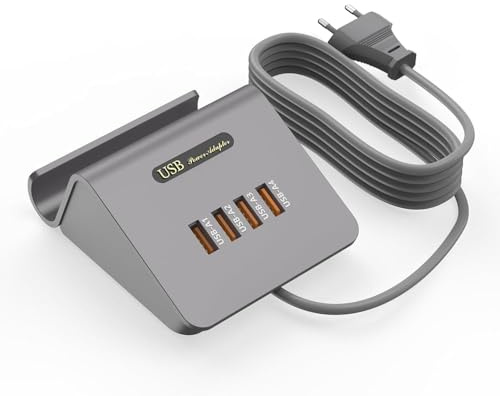 USB Ladegerät Mehrfach, Netzteil Ladestation 25W Schnellladegerät für iPhone ipad,Samsung,iwatch,etc(grau)