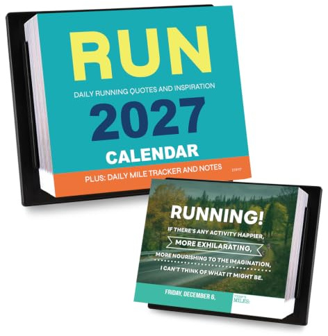 Tischkalender 2025 – Motivierender Kalender, 12,7 x 15,2 cm, Laufausrüstung, Tageskalender für Läufer, Januar 2025 – Dezember 2025, inspirierender Schreibtischkalender 2025, tägliches Laufzitat und