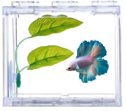 Mini Desktop Aquarium, Kunststoff Miniatur Betta Fisch Tank Tragbare Stapelbare Tropische Aquarium Box für Hause Büro Teetisch Dekor