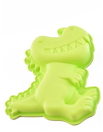 Moule Silicone Dinosaure, Dinosaure Cuisson Plat Moule à GâTeau, Dinosaure 3d Mignon Silicone Animal Moule, Moule à Gâteau Dinosaure pour Gâteau de Dinosaure pour Anniversaire d'enfant (Vert)