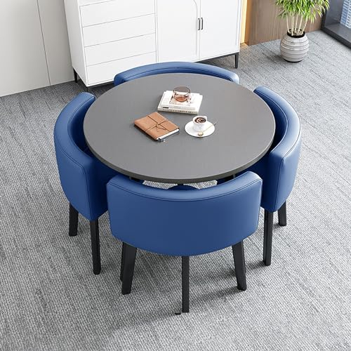 Büro-konferenztisch-set Business-tisch-stuhl-set Runder Esstisch Mit 4 Stühlen Kleiner Konferenztisch Verhandlungstisch Kleiner Runder Tisch Für Büro Und Freizeit Sparen Sie Platz 80*80*75cm 10
