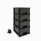 Abbaware Plastic Drawers Storage Unit, With Wheels, Storage Drawers, Tower, 4 x 17L Drawers, Black Frame/Modern Grey Draws