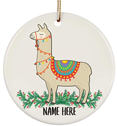 Weihnachtsbaumschmuck 7.3 cm, Personalisierter Name Stehendes Lama Weihnachtsanhänger Elegant Christbaumschmuck Anhänger Mode Weihnachtsschmuck Für Weihnachten Neujahr Geschenk Party