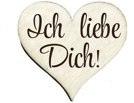 Herz Kühlschrankmagnet Herzmagnet Holz Holzmagnet 50x55mm mit Gravur Spruch Neodym Magnet Mitbringsel Geschenkidee Aufmerksamkeit Spruchmagnet Ich Liebe Dich