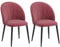 HOMCOM Set di 2 Sedie Sala da Pranzo, Sedie Cucina Moderne con Schienale a Conchiglia e Gambe in Metallo, Sedia in Velluto con Imbottita per Cucina, Camera da Letto, Ufficio e Soggiorno, Rosso Antico