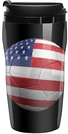 Tazza da caffè con pallone da calcio americano con coperchio a doppia parete in plastica da viaggio tazza da caffè rimovibile per bevande 250 ml