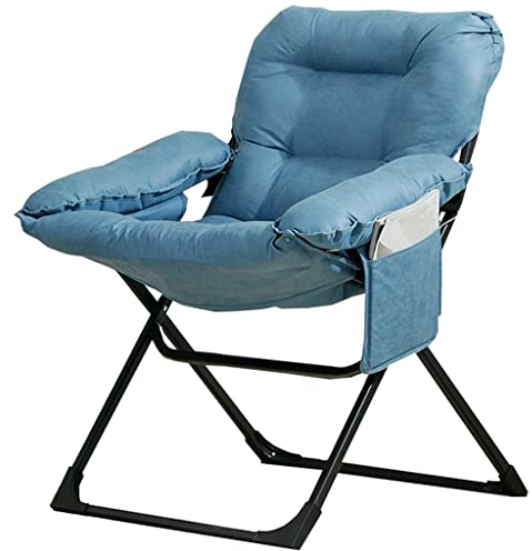 CSGFYLHO Stuhl Klappbarer Lazy Chair, Loungesessel Einzelschlafsofastuhl mit Armlehnen Kopfstütze Seitentasche, gepolsterter Freizeitsitz für Wohnzimmer, Schlafzimmer, Büro