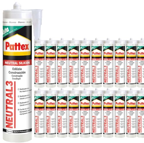 Konstruktions und Baudichtmasse - Dichtstoff in der Farbe Weiß - Neutralsilikon (25 x 280ml)