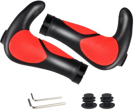 Vjonnl Fahrradgriffe Fahrradlenker MTB Griffe Ergonomisch 22 mm Fahrrad Griffe Rutschfestem für Trekkingrad E-Bike Cityrad Rennrad (Rot)