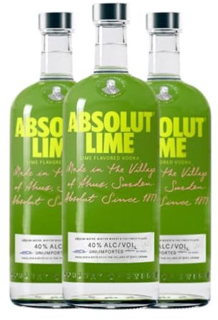 Vodka Absolut Lime 1 L (Caja de 3 Botellas de 1 L)