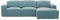 SOFILAND Ecksofa La Mia - Hygge & Wabi-Sabi Stil, 286 cm x 180 cm-Größe, L-Form mit ergonomischem Design, Ottomane Rechts (Blur Mintgrün)