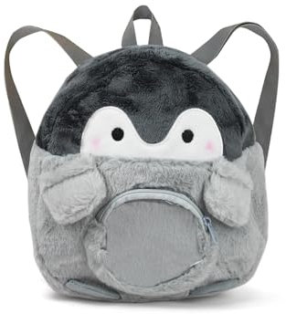WisePoint Mini Rucksack, Plüsch Kleine Rucksack Schöne Damen Rucksäcke Klein mit Verstellbarem Schultergurt, Pinguin Geformte Rucksäcke für Wasserflaschen, Regenschirme, Geldbörse (Pinguin)