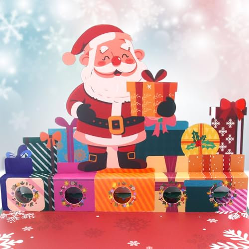 Weihnachtskarte Pop Up, Weihnachtsmann Weihnachtsgrußkarte Urlaub Überraschung Weihnachtsgeschenke 3D Weihnachtskarte Grußkarte, Christmas Karte für Mama,Geldgeschenke Verpackung für Freunde Familie